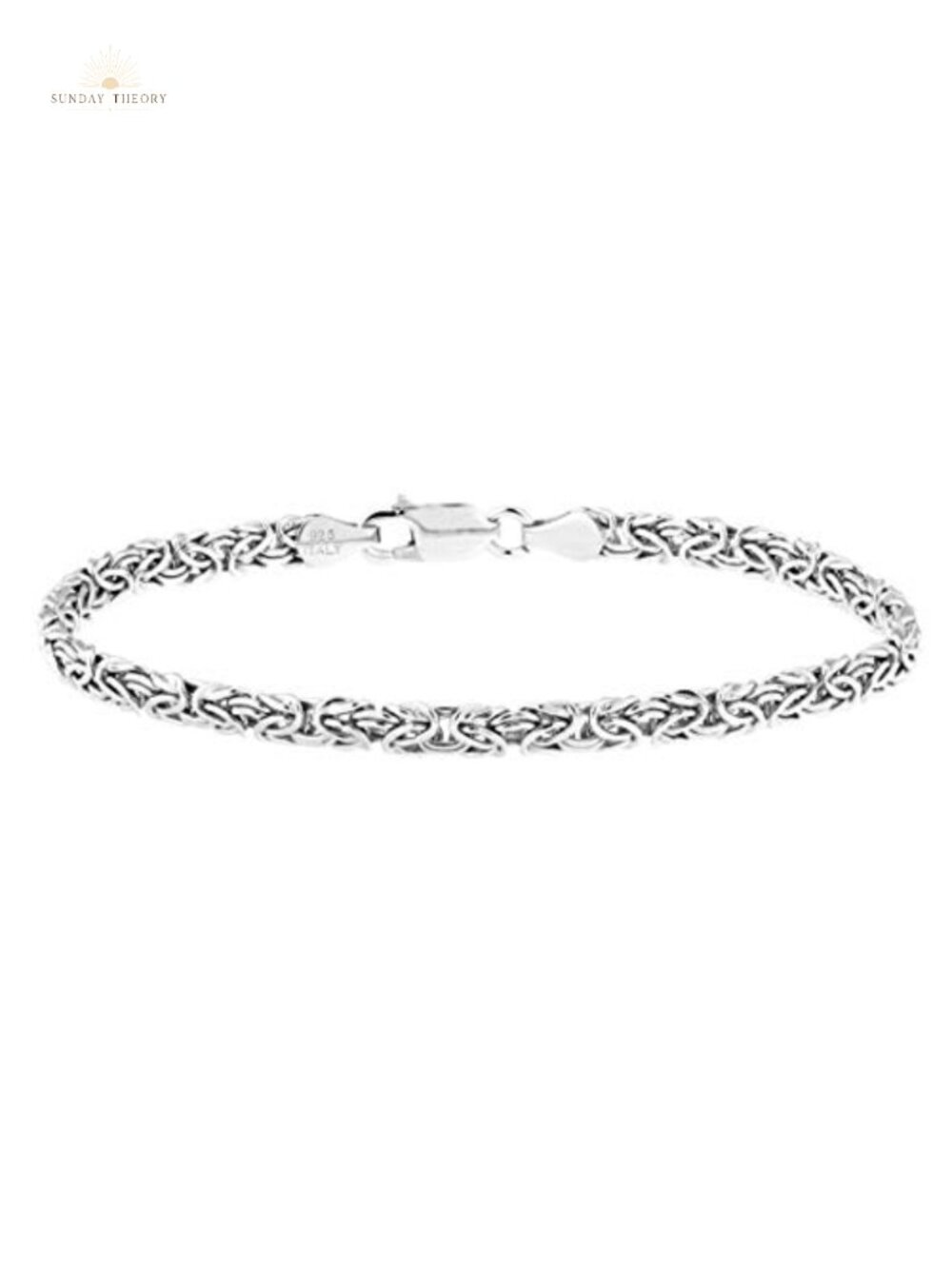 Sterling Silver Byzantine Chain Bracelet for Women 7.5 Inches